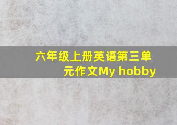 六年级上册英语第三单元作文My hobby